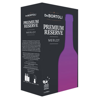 De Bortoli Premium Reserve Merlot Cask 2lt Each | Liquorland