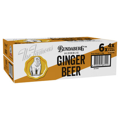 Bundaberg Alcoholic Ginger Beer Can 375mL Carton 24 | Liquorland