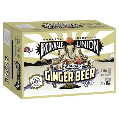 Brookvale Union Ginger Beer Low Sugar Can 330mL Carton 24 | undefined