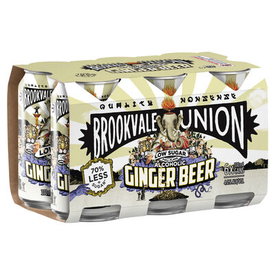 Brookvale Union Ginger Beer Low Sugar Can 330mL Pack 6 | Liquorland