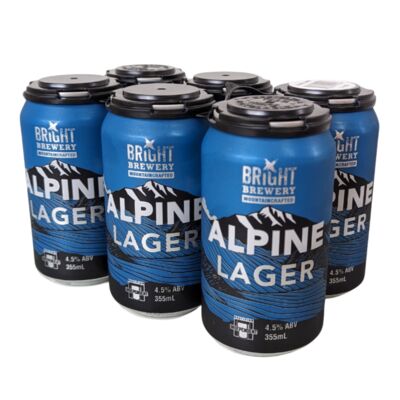 Bright Brewery Alpine Lager Can 355mL Pack 6 | Liquorland