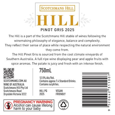 The Hill Pinot Gris 750mL Each | Liquorland