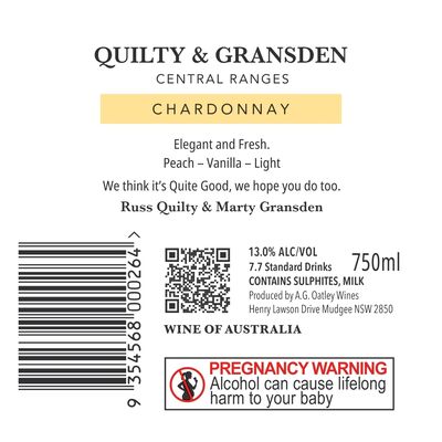 Quilty Gransden Chardonnay 750mL Each | Liquorland