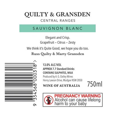Quilty Gransden Sauvignon Blanc 750mL Each | Liquorland