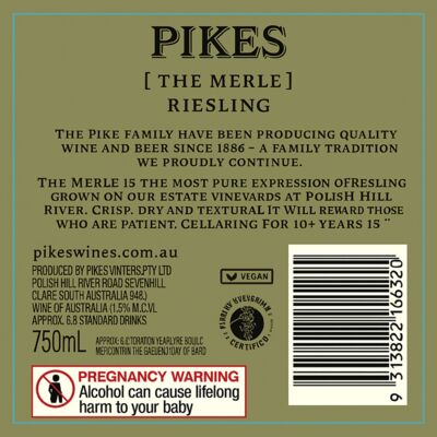 Pikes The Merle Riesling 750mL Each | Liquorland