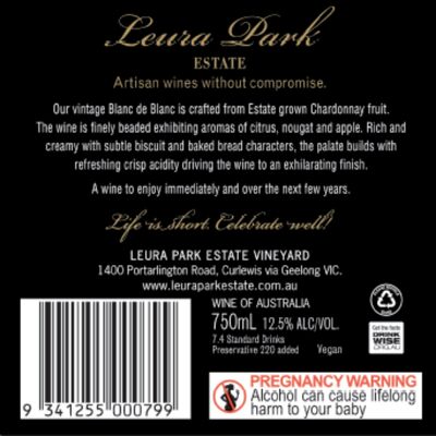 Leura Park Grand Vintage Sparkling Blanc De Blanc 750mL Each | Liquorland