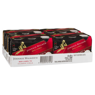 Johnnie Walker Red Cola Can 375mL Carton 24 | Liquorland