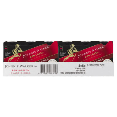 Johnnie Walker Red Cola Can 375mL Carton 24 | Liquorland
