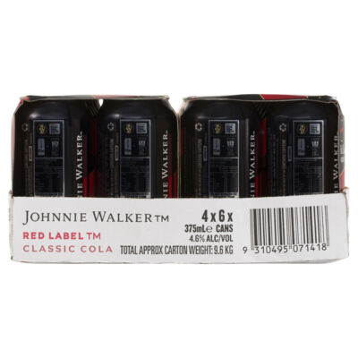 Johnnie Walker Red Cola Can 375mL Carton 24 | Liquorland