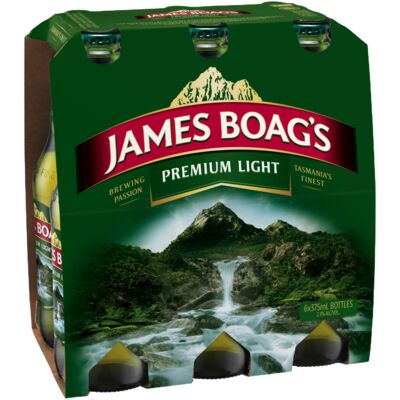 James Boags Premium Light Bottle 375mL Pack 6 | Liquorland