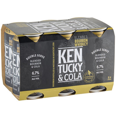Kentucky Bourbon Double Serve Cola Can 375mL Pack 6 | Liquorland