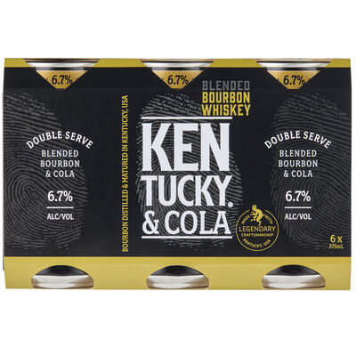Kentucky Bourbon Double Serve Cola Can 375mL Pack 6 | Liquorland