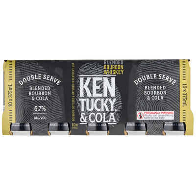 Kentucky Bourbon Double Serve Cola Can 375mL 10pk Pack 10 | Liquorland