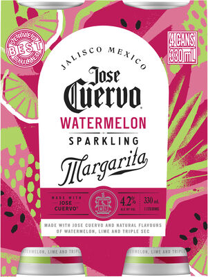 Jose Cuervo Watermelon Sparkling Margarita Can 330mL Pack 4 | Liquorland