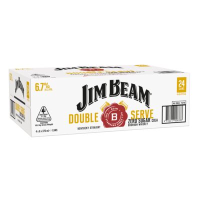 Jim Beam White Double Serve Zero 6 7 Can 375mL Carton 24 | Liquorland
