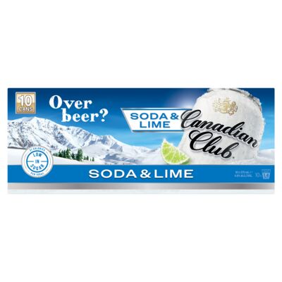 Canadian Club Soda Lime Can 375mL 10pk Pack 10 | Liquorland