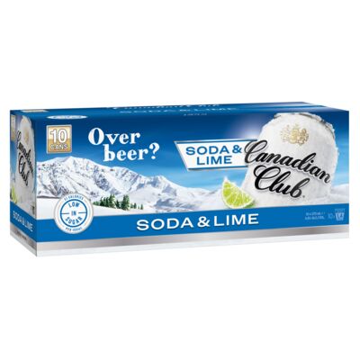 Canadian Club Soda Lime Can 375mL 10pk Pack 10 | Liquorland
