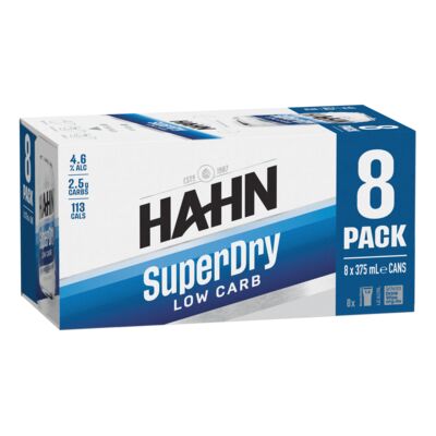 Hahn Super Dry Can 375mL Pack 8 | Liquorland
