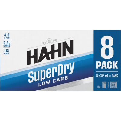 Hahn Super Dry Can 375mL Pack 8 | Liquorland