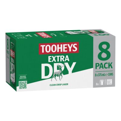 Tooheys Extra Dry Can 375mL Pack 8 | Liquorland