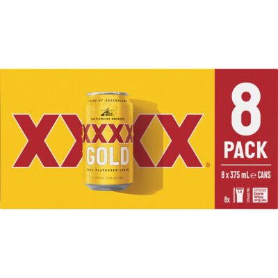 Xxxx Gold Can 375mL Pack 8 | Liquorland