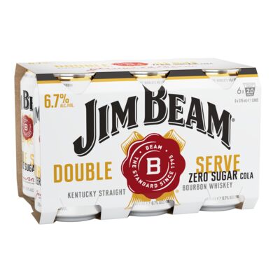 Jim Beam White Double Serve Zero 6 7 Can 375mL Pack 6 | Liquorland