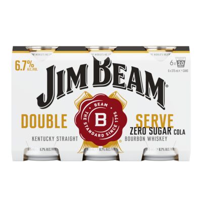 Jim Beam White Double Serve Zero 6 7 Can 375mL Pack 6 | Liquorland