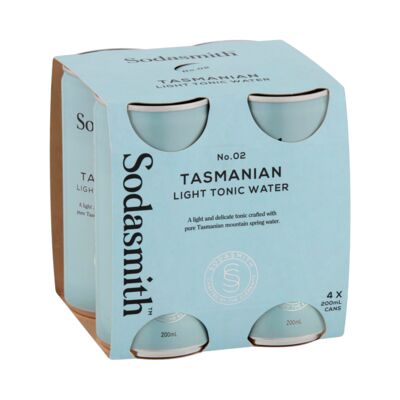 Sodasmith Tasmanian Light Tonic Water Can 200mL Pack 4 | Liquorland