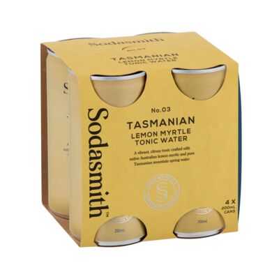Sodasmith Tasmanian Lemon Tonic Water Can 200mL Pack 4 | Liquorland