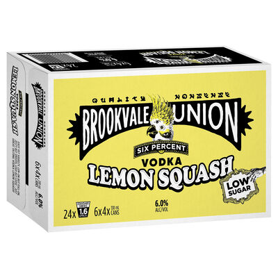 Brookvale Union Vodka Lemon Squash Can 330mL Carton 24 | Liquorland
