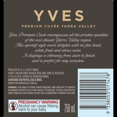 Yves Premium Sparkling Cuvee 750mL Each | Liquorland