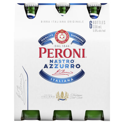 Peroni Nastro Azzurro 5 Bottle 330mL Pack 6 | Liquorland