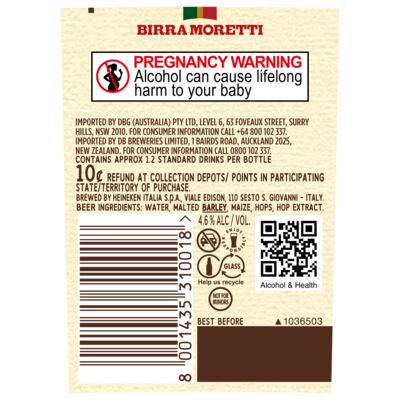 Moretti Italian Bottle 330mL Each | Liquorland