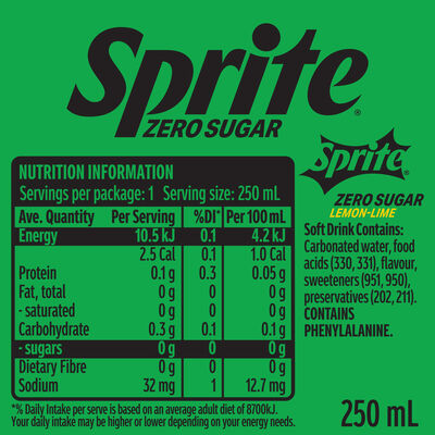 Sprite Zero Sugar Soft Drink Can 250mL Each | Liquorland