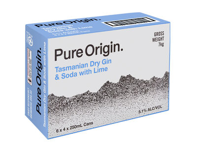 Pure Origin Dry Gin Soda With Lime Can 250mL Carton 24 | Liquorland