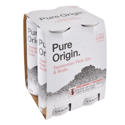 Pure Origin Pink Gin Soda Can 250mL Pack 4 | Liquorland