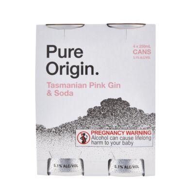 Pure Origin Pink Gin Soda Can 250mL Pack 4 | Liquorland