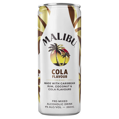 Malibu Cola Can 250mL Carton 24 | Liquorland