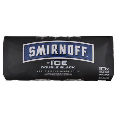 Smirnoff Ice Double Black Can 375mL 10pk Pack 10 | Liquorland