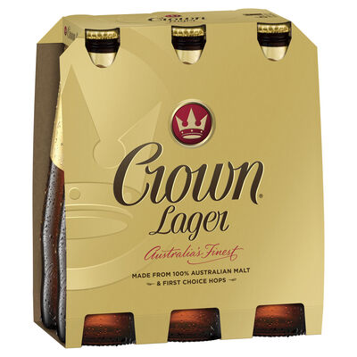 Crown Lager Bottle 375mL Pack 6 | Liquorland