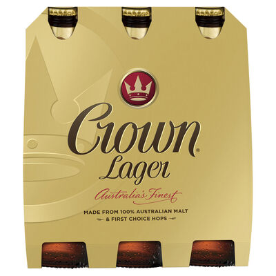 Crown Lager Bottle 375mL Pack 6 | Liquorland