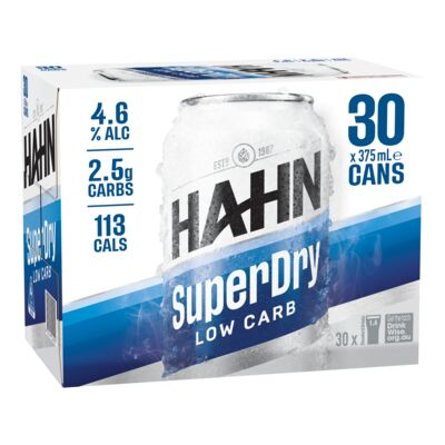 Hahn Super Dry Block Can 375mL Pack 30 | Liquorland