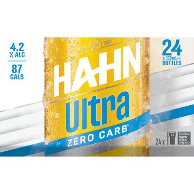 Hahn Ultra Zero Carb Bottle 330mL Carton 24 | Liquorland