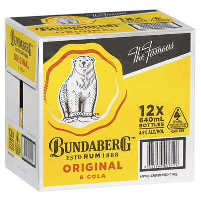 Bundaberg Cola Bottle 640mL Carton 12 | Liquorland