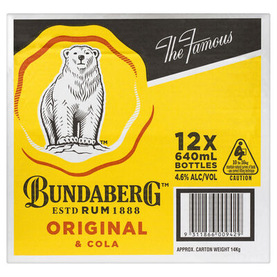 Bundaberg Cola Bottle 640mL Carton 12 | Liquorland