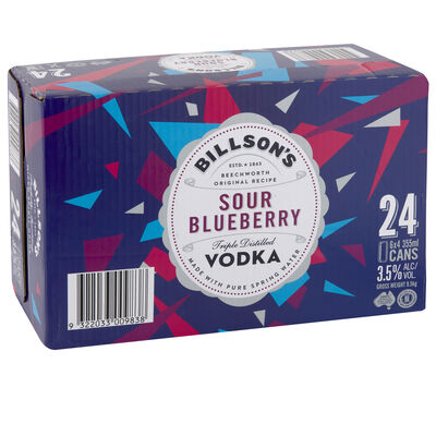 Billson S Sour Blueberry Vodka Mixed Drink Can 355mL Carton 24 | Liquorland