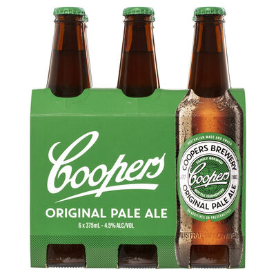 Coopers Original Pale Ale Bottle 375mL Pack 6 | Liquorland