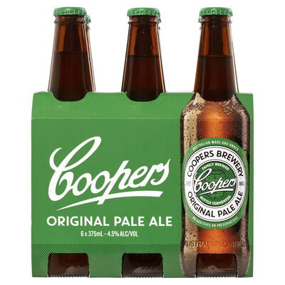 Coopers Original Pale Ale Bottle 375mL Pack 6 | Liquorland