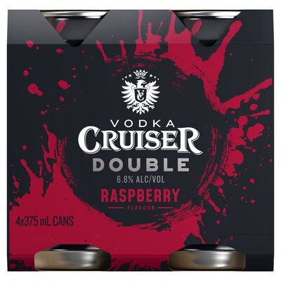 Vodka Cruiser Double Raspberry Can 375mL Pack 4 | Liquorland