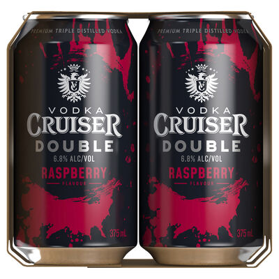 Vodka Cruiser Double Raspberry Can 375mL Pack 4 | Liquorland
